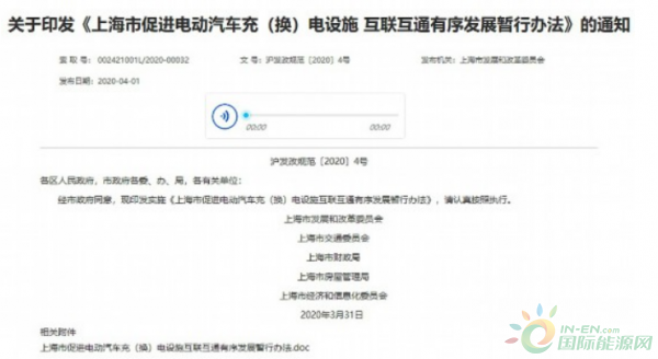 上海：支持在居民区建设智能充电桩