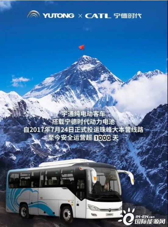 宁德时代动力电池助力珠峰运营超1000天
